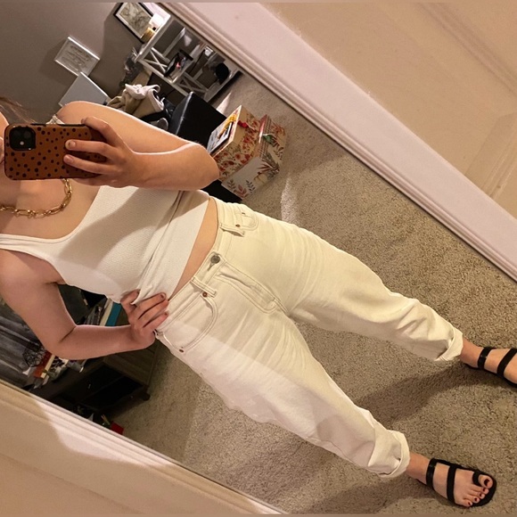 H&M Straight Leg Jeans in Off-White - Picture 5 of 5